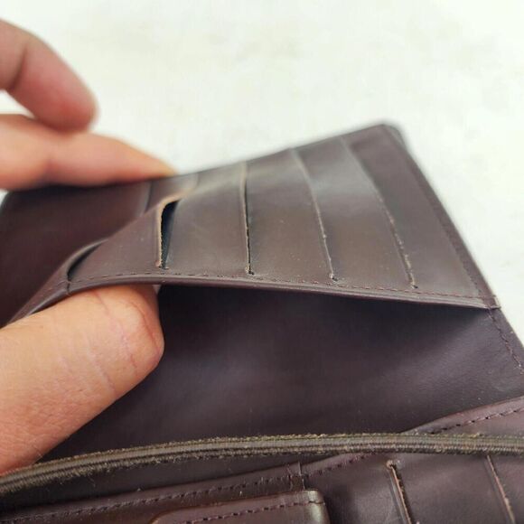 Louis Vuitton Epi Porte Monnaie Elastic Trifold Wallet Brown Leather Card Holder - Picture 10 of 14